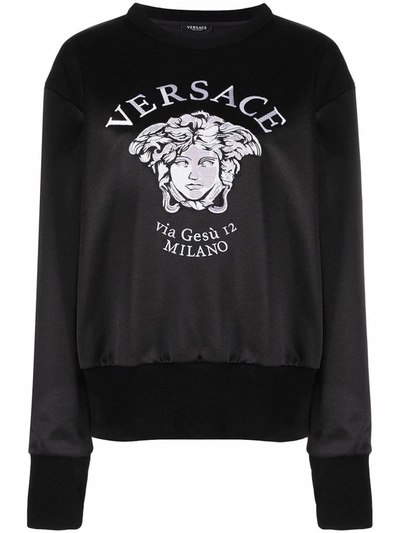 Shop Versace Women's Black Polyester Sweatshirt