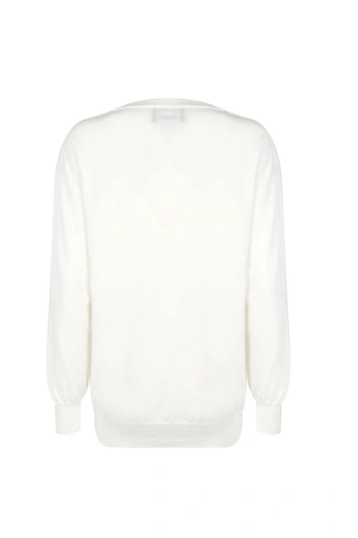 Shop Boutique Moschino Women's White Cotton Sweater