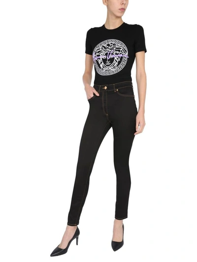 Shop Versace Women's Black Viscose T-shirt