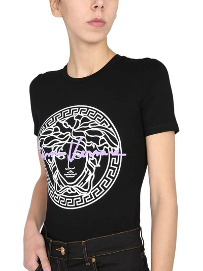 Shop Versace Women's Black Viscose T-shirt