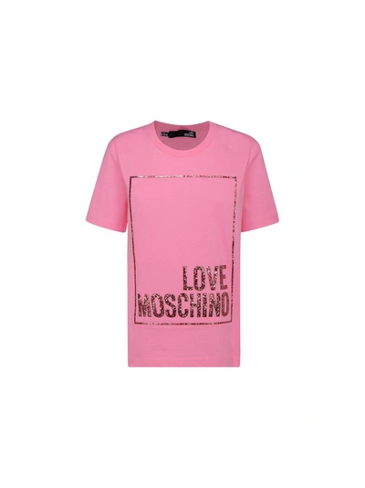 Shop Love Moschino Women's Pink Other Materials T-shirt