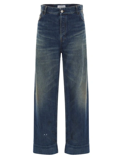 Shop Balenciaga Women's Blue Other Materials Jeans