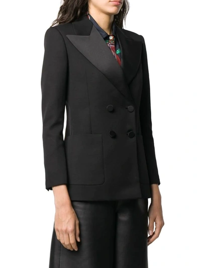 Shop Saint Laurent Women's Black Wool Blazer