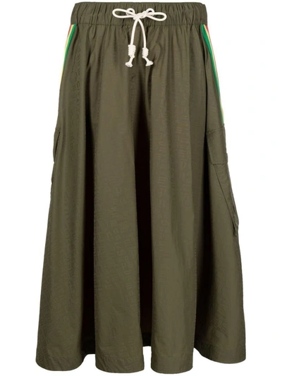 Shop Palm Angels Women's Green Polyamide Skirt