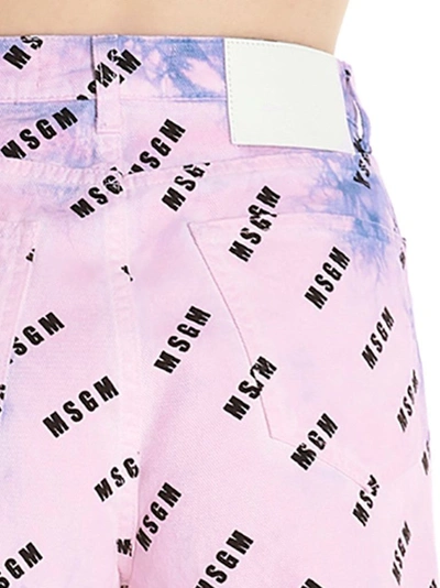 Shop Msgm Women's Pink Cotton Shorts