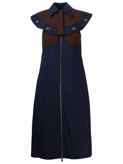 Shop Moncler Women's Blue Cotton Dress