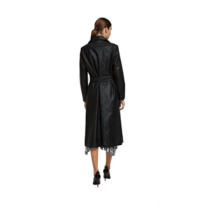 Shop Karl Lagerfeld Women's Black Polyester Trench Coat