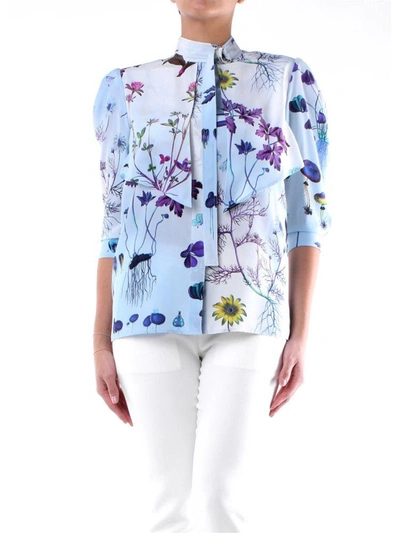 Shop Stella Mccartney Women's Light Blue Silk Shirt