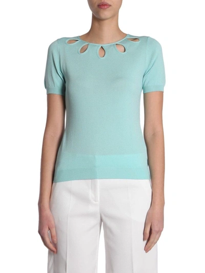 Shop Boutique Moschino Women's Light Blue Viscose Jumper