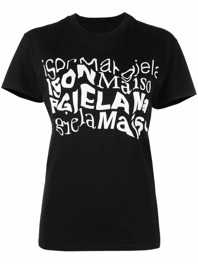 Shop Maison Margiela Women's Black Cotton T-shirt