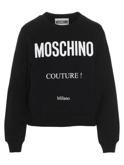 Shop Moschino Women's Black Cotton Sweatshirt