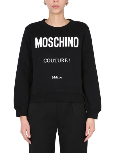 Shop Moschino Women's Black Cotton Sweatshirt