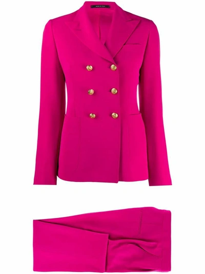 Shop Tagliatore Women's Fuchsia Polyester Suit