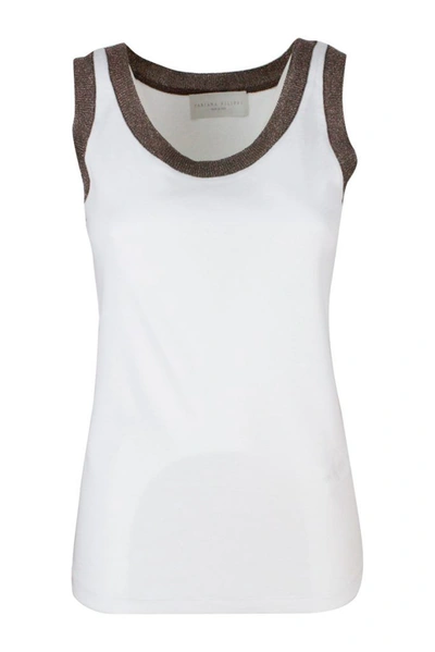 Shop Fabiana Filippi Women's White Cotton Tank Top