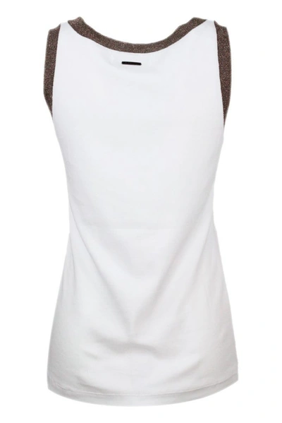 Shop Fabiana Filippi Women's White Cotton Tank Top