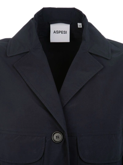 Shop Aspesi Women's Blue Polyester Coat