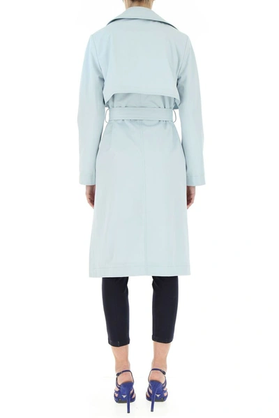 Shop Stella Mccartney Women's Light Blue Cotton Trench Coat