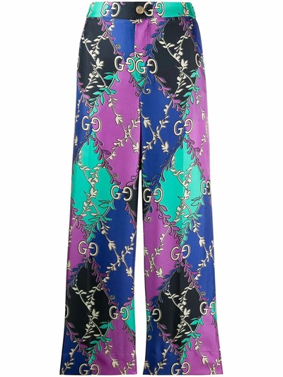Shop Gucci Women's Purple Silk Pants