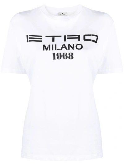 Shop Etro Women's White Cotton T-shirt