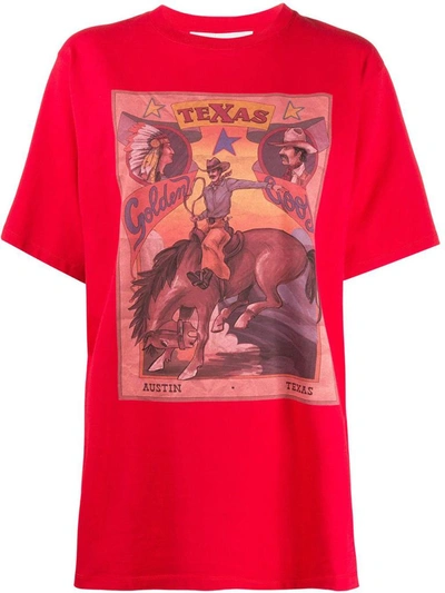 Shop Golden Goose Women's Red Cotton T-shirt