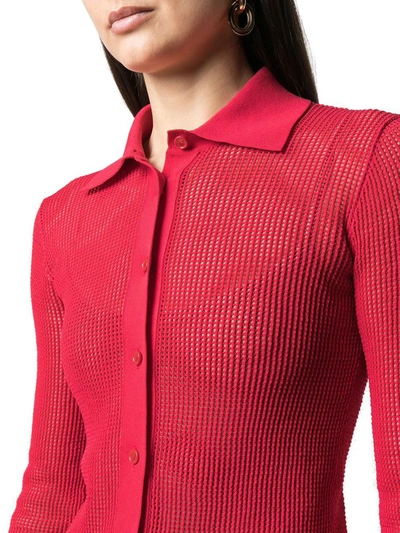 Shop Bottega Veneta Women's Red Polyester Shirt