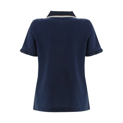 Shop Tory Burch Women's Blue Cotton Polo Shirt