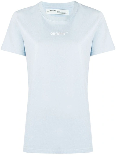 Shop Off-white Women's Light Blue Cotton T-shirt