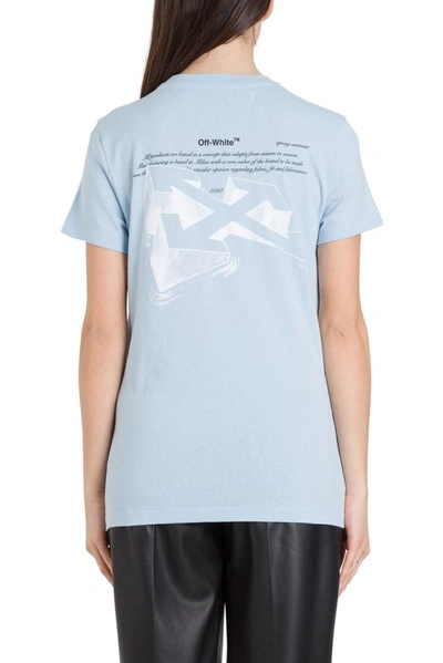 Shop Off-white Women's Light Blue Cotton T-shirt