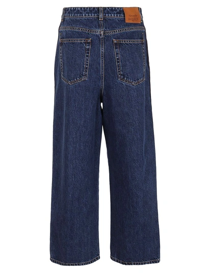 Shop Alexander Mcqueen Women's Blue Cotton Jeans