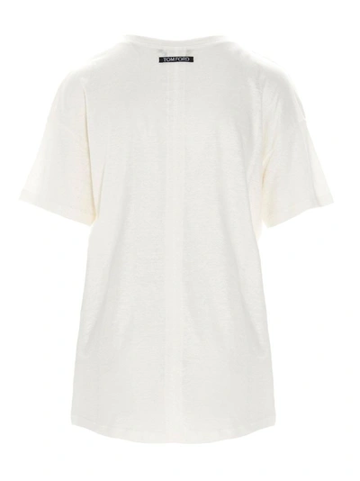 Shop Tom Ford Women's White Linen T-shirt