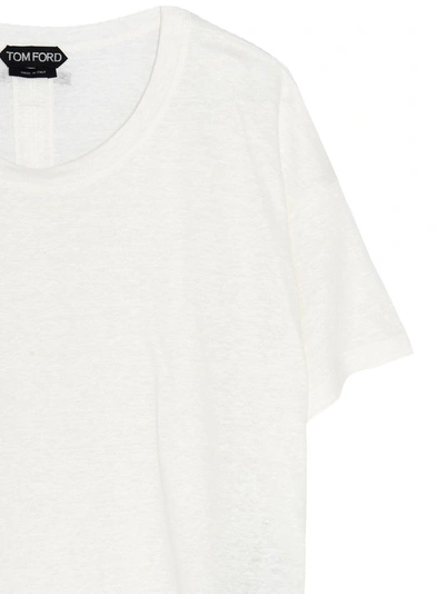 Shop Tom Ford Women's White Linen T-shirt