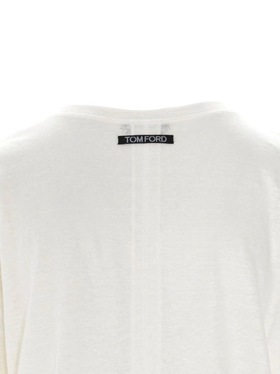 Shop Tom Ford Women's White Linen T-shirt