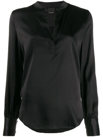 Shop Pinko Women's Black Silk Blouse