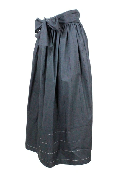 Shop Fabiana Filippi Women's Black Cotton Skirt
