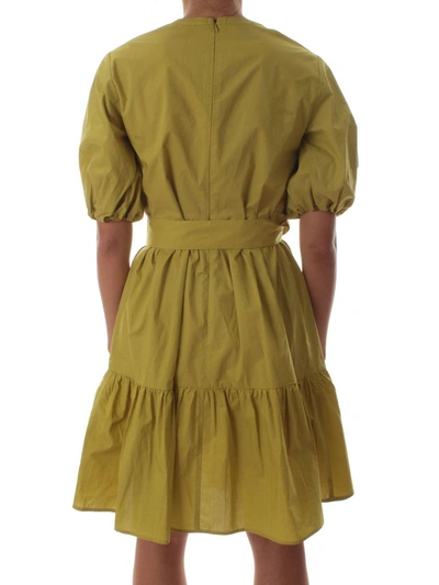 Shop Pinko Women's Green Cotton Dress