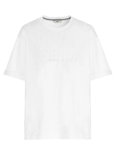 Shop Fendi Women's White Other Materials T-shirt