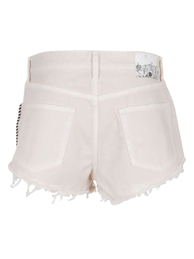 Alanui Saguaro Wash Denim Shorts In Beige