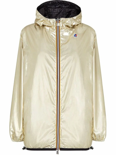 Shop Fendi Women's Gold Polyester Outerwear Jacket