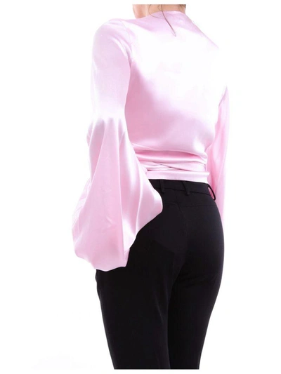 Shop Alexandre Vauthier Women's Pink Silk Blouse