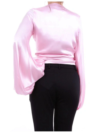 Shop Alexandre Vauthier Women's Pink Silk Blouse