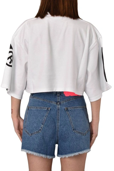 Shop Gcds Women's White Polyester T-shirt