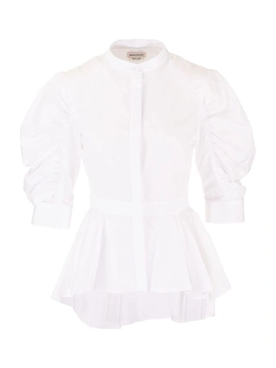 Shop Alexander Mcqueen Women's White Other Materials Shirt