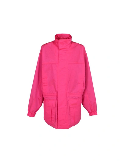 Shop Balenciaga Women's Fuchsia Polyester Outerwear Jacket