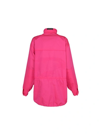 Shop Balenciaga Women's Fuchsia Polyester Outerwear Jacket