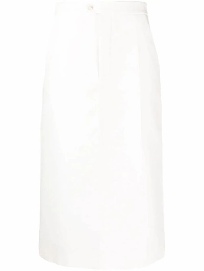 Shop Maison Margiela Women's White Cotton Skirt