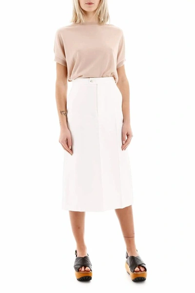 Shop Maison Margiela Women's White Cotton Skirt