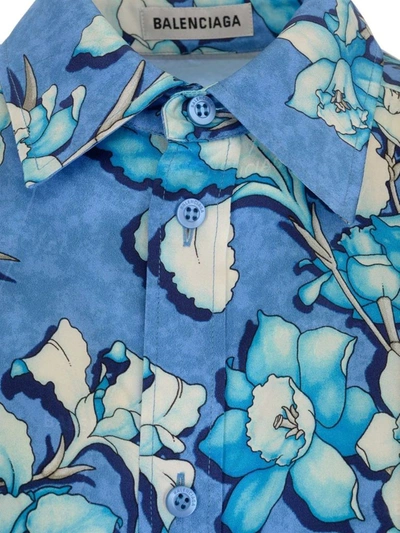 Shop Balenciaga Women's Light Blue Other Materials Shirt