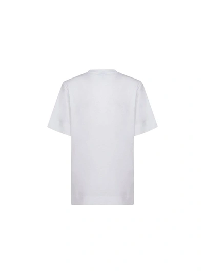 Shop Ganni Women's White Cotton T-shirt