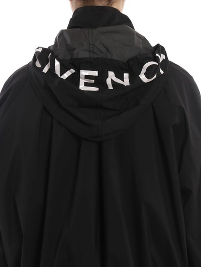 Givenchy Zip-front Hooded Wind-resistant Jacket In Black