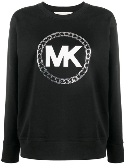 Shop Michael Kors Women's Black Cotton Sweatshirt